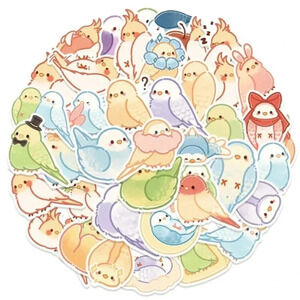 40 multicolor bird vinyl stickers decor laptop phone cup mug water bottle pretty
